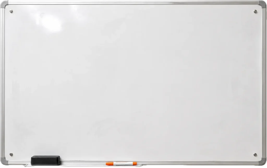 A photo-realistic image of a whiteboard for Workshop IT's hero
